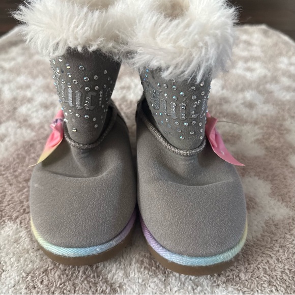 Juicy Couture Lil Coronado Cold Weather Boots Toddler Size 9 Gray Sparkle Fur - Picture 2 of 9